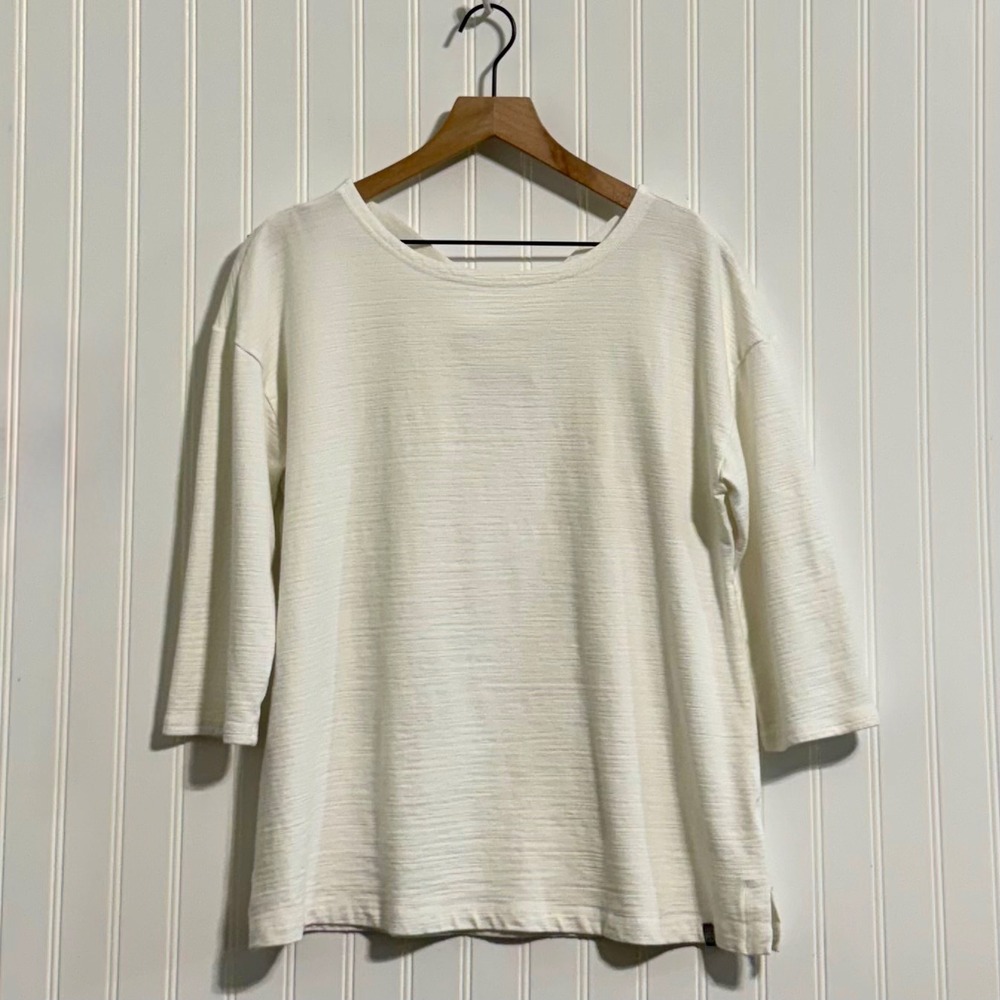 T by Talbots White UPF 50+ Sun Protection Top XLP Petite XL Criss Cross Back